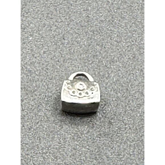 Vintage Pandora 790309PCZ Sterling Silver Handbag Bead Charm Pink CZ - Picture 4 of 4